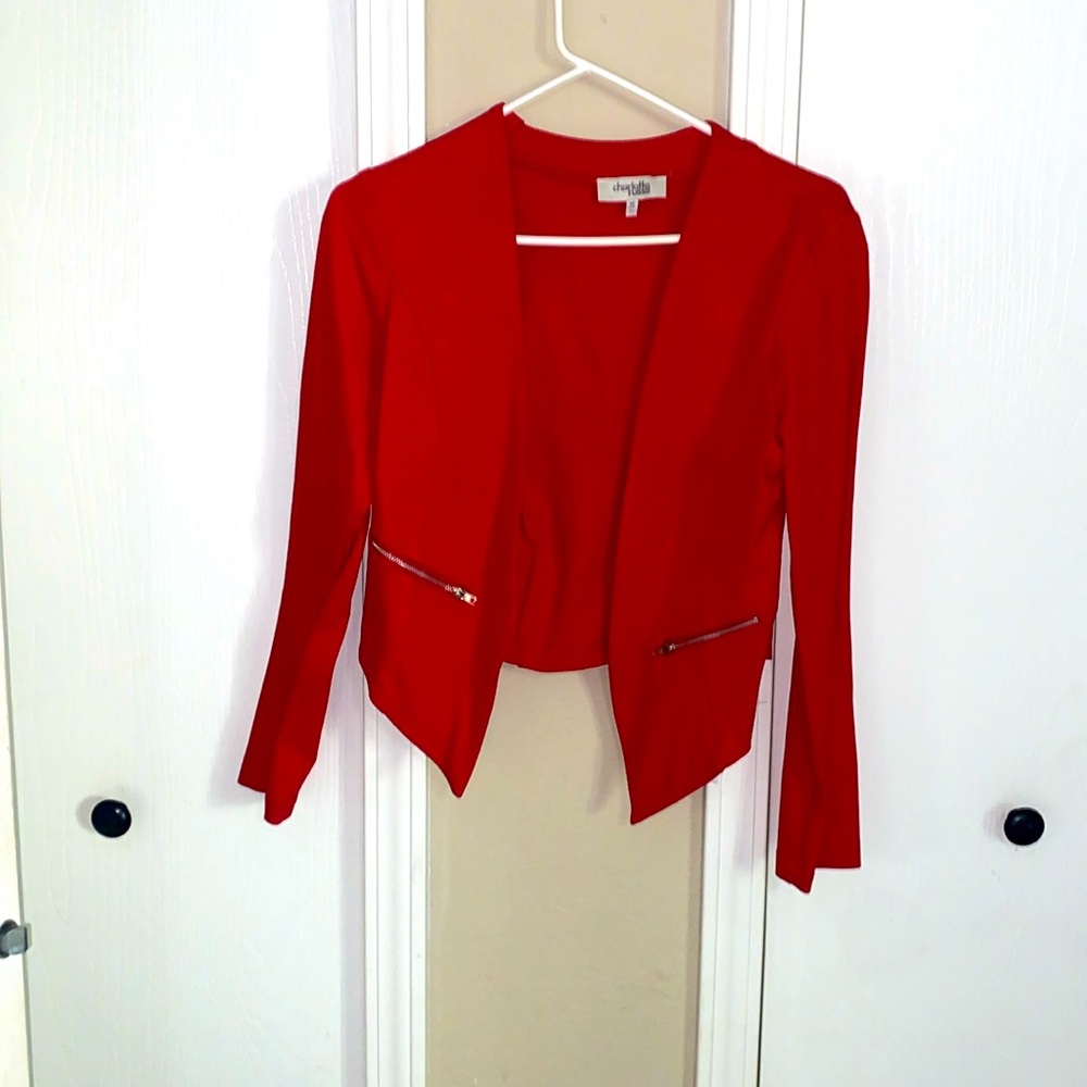 Bright red blazer